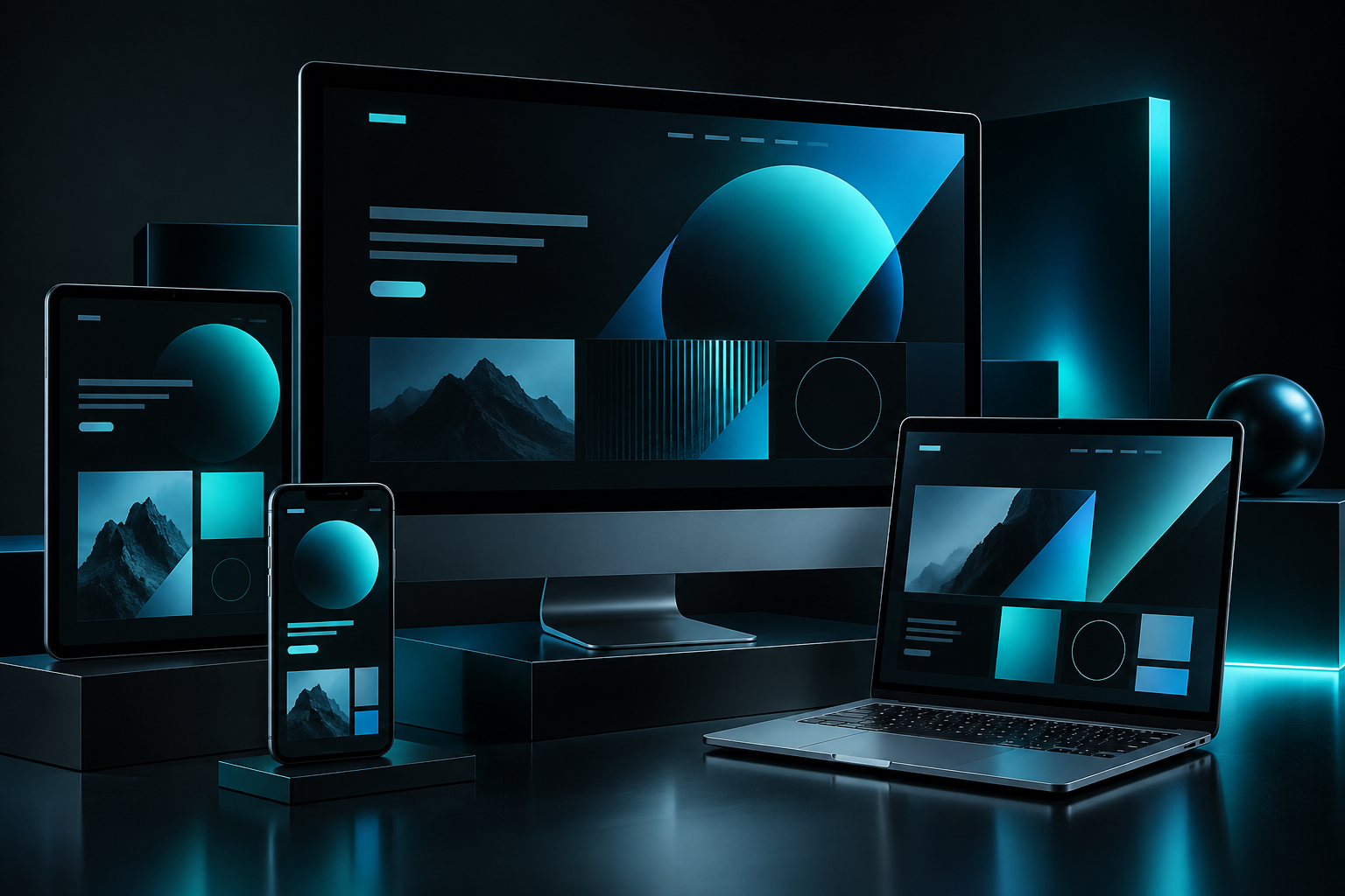 Abstract digital experience screens