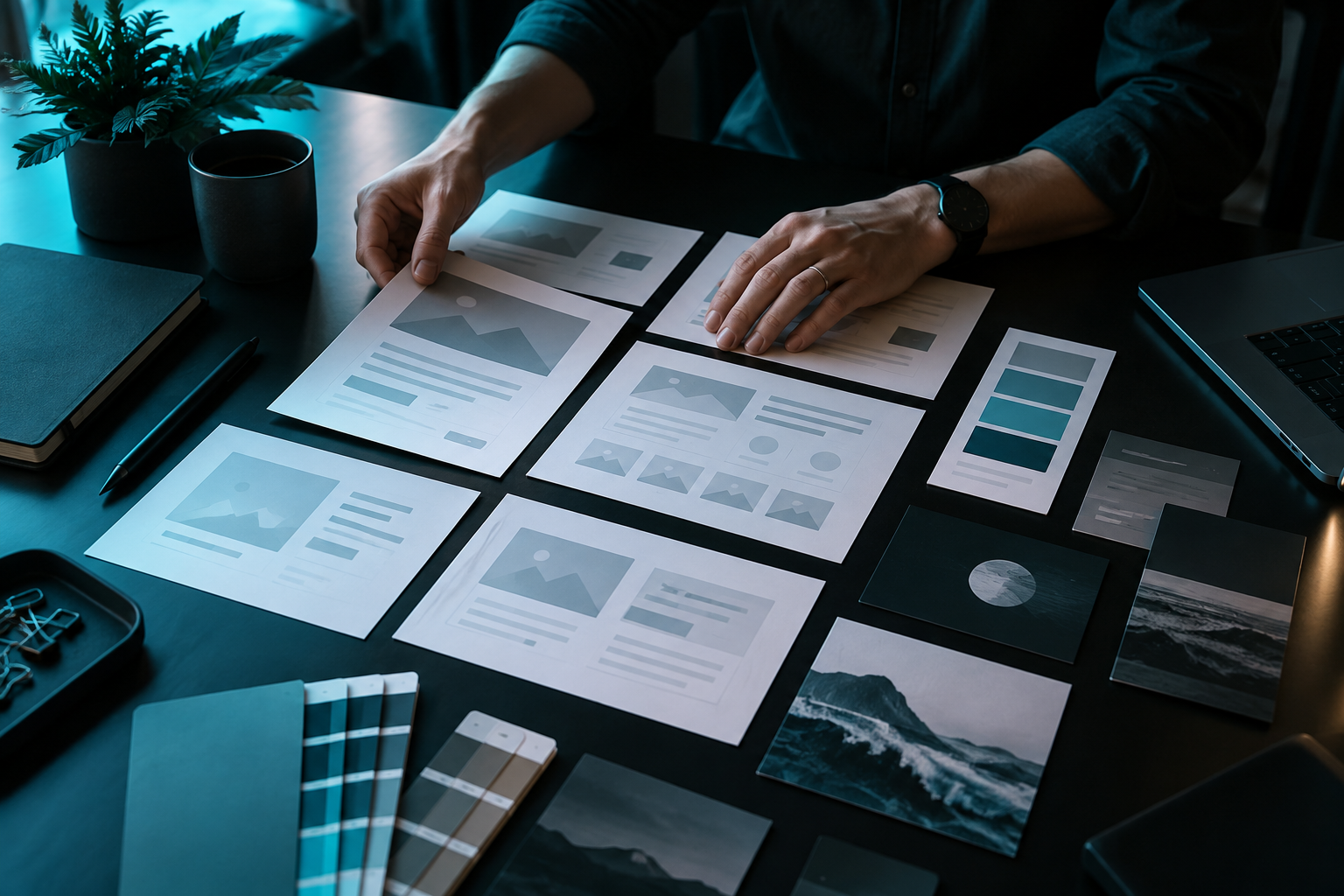 Website design studio workspace